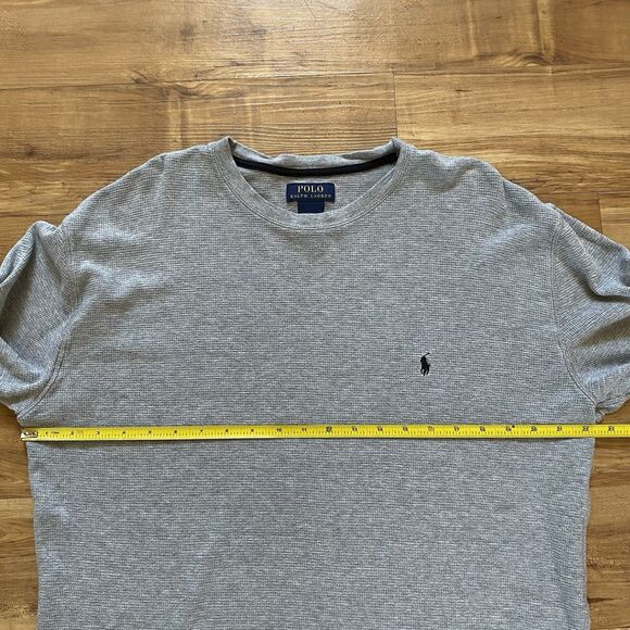 POLO RALPH LAUREN XL Mens Gray Sleepwear Thermal Waffle Knit LS Shirt Crewneck - Picture 11 of 13